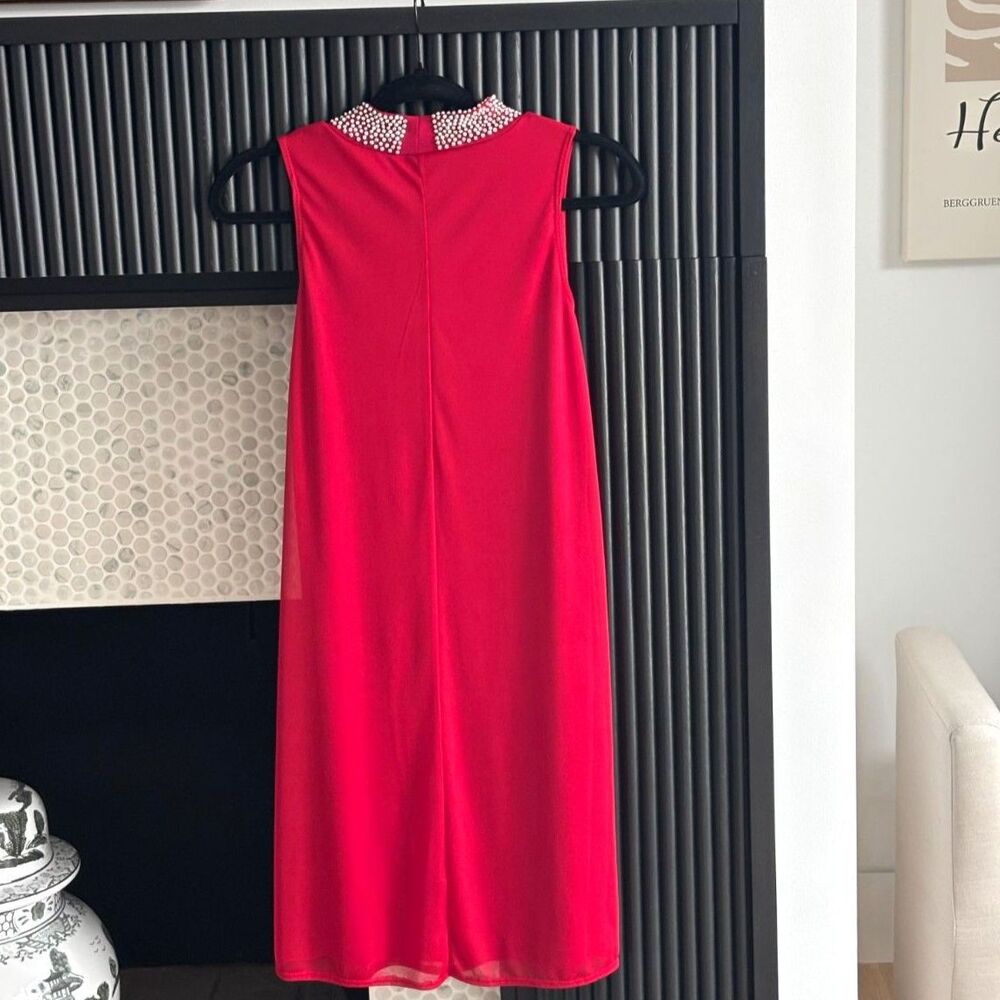 Nik and Nash Pearl Rhinestone Embellished Dress Red S - Picture 5 of 5
